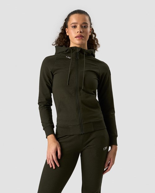 ICIW Activity Zip Hoodie Wmn Dk Army Mörkgröna | 642931MFB