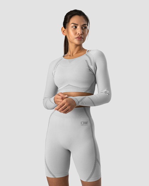 ICIW Blick Seamless Crop top Light Ljusgrå | 143672BGC