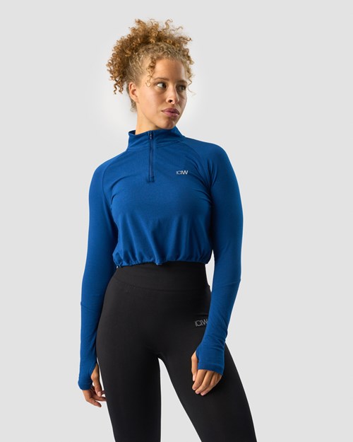 ICIW Define Cropped 1 4 Zip Adjustable Mörkblå | 278601VIB