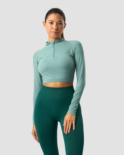 ICIW Define Cropped 1 4 Zip Mineral Ljusgröna | 814027WLO