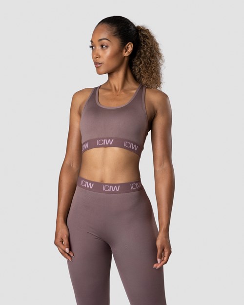 ICIW Define Seamless Logo Sports Bra Blush Rosa | 536704LBX