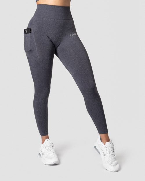 ICIW Define Seamless Pocket Tights Melange Mörkgrå | 356948UAV