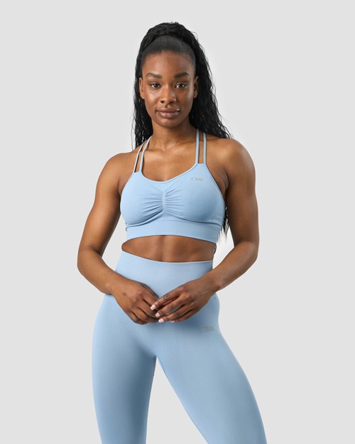 ICIW Define Seamless Scrunch Sports Bra Dusty Ljusblå | 908253FSJ