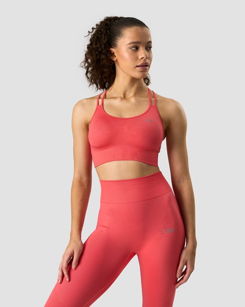 ICIW Define Seamless Sports Bra Coral Ljusröda | 671943CRE