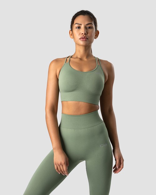 ICIW Define Seamless Sports Bra Dusty Ljusgröna | 517349RIT