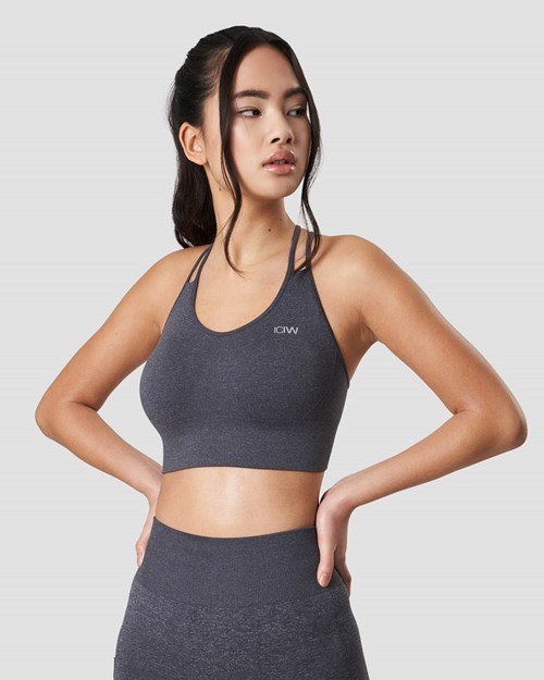 ICIW Define Seamless Sports Bra Melange Mörkgrå | 461237IUR