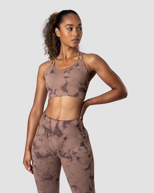 ICIW Define Seamless Tie Dye Sports Bra Dark Greige Beige | 210498DJK