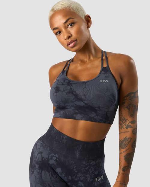 ICIW Define Seamless Tie Dye Sports Bra Mörkblå | 894631PRE