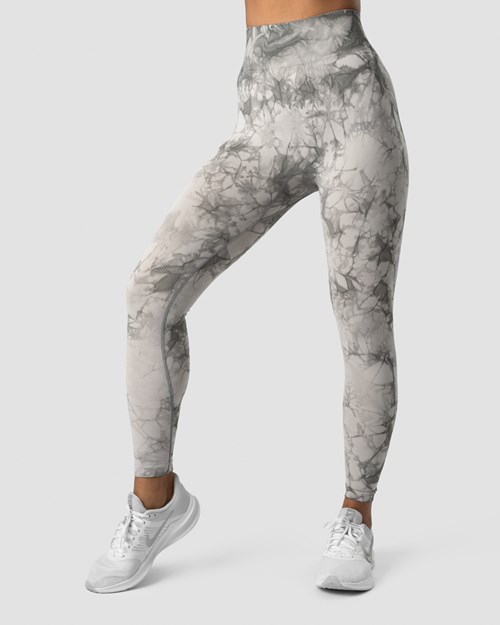 ICIW Define Seamless Tie Dye Tights Ljusgrå | 795148PTY