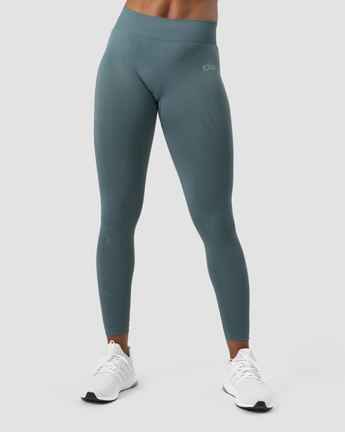 ICIW Define Seamless Tights Mid Midja Jungle Mörkgröna | 146358PQY