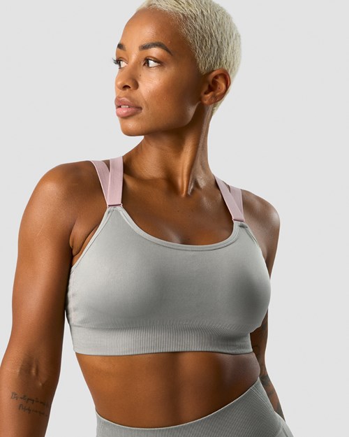 ICIW Deluxe Seamless Adjustable Sports Bra Ljusgrå | 248096NLM