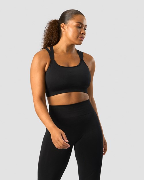 ICIW Deluxe Seamless Adjustable Sports Bra Svarta | 467893PDY