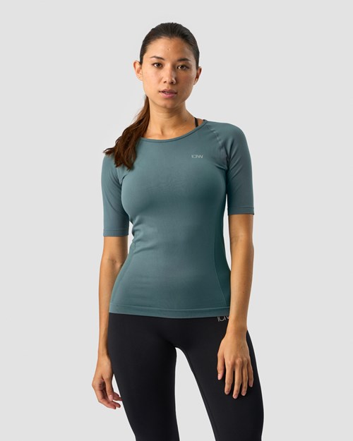 ICIW Everyday Seamless T-shirt Mid Sleeve Jungle Mörkgröna | 983645WDS