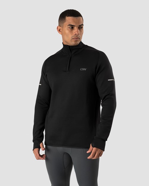 ICIW Mercury 1 4 zip crewneck Svarta | 326510GTM