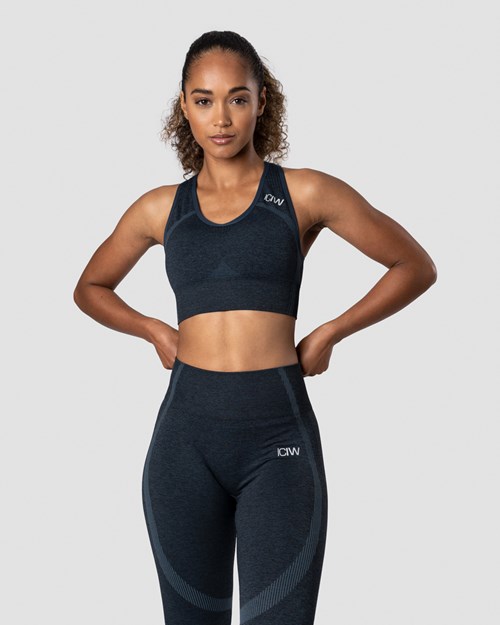 ICIW Nombre Seamless Sports Bra Dk Teal Melange Mörkblå | 142097ZKS