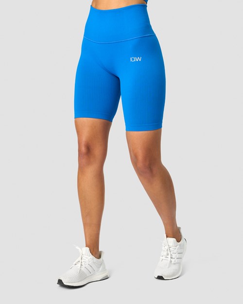 ICIW Räfflad Define Seamless Pocket Biker Shorts Cobalt Mörkblå | 319852ZDC