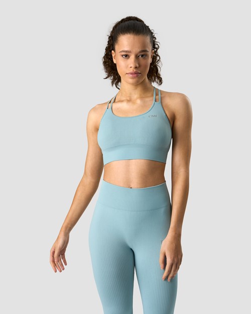 ICIW Räfflad Define Seamless Sports Bra Pale Ljusblå | 148907CHE