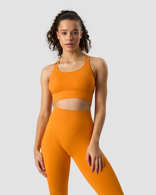 ICIW Räfflad Define Seamless Sports Bra Bright Orange | 647910BEI