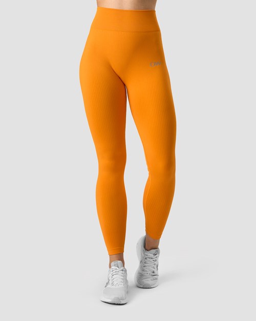 ICIW Räfflad Define Seamless Tights Bright Orange | 341870YUN