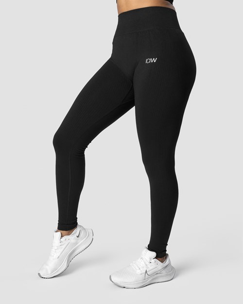 ICIW Räfflad Define Seamless Tights Wmn Svarta | 487321UIJ