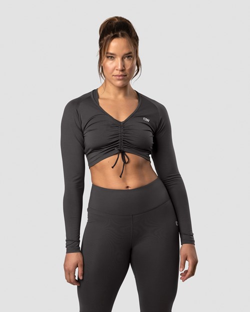 ICIW Scrunch Long Sleeve Anthracite Wmn Mörkgrå | 653214FNQ