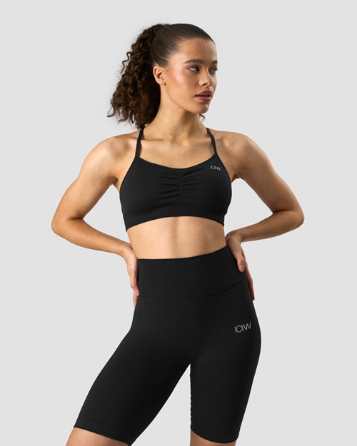 ICIW Scrunch Seamless Sports Bra Svarta | 507142VCW