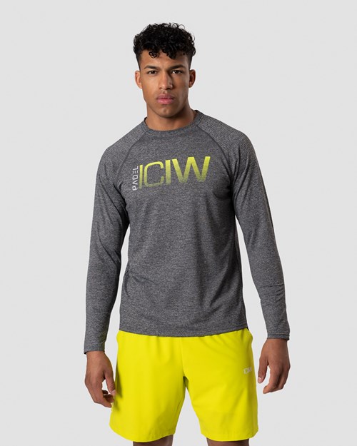 ICIW Smash Padel Mesh Longsleeve Melange Ljusgrå | 924073EWT