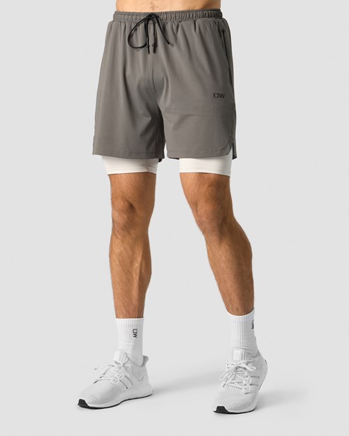 ICIW Stride 2-in-1 Shorts Mörkgrå | 613482FMC