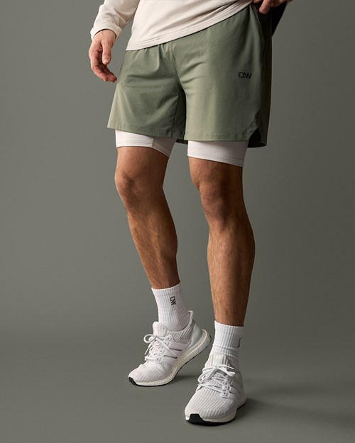 ICIW Stride 2-in-1 Shorts Sea Mörkgröna | 915076ORQ