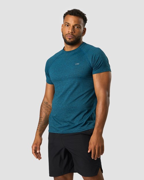 ICIW Tränings Mesh T-shirt Dk Teal Melange Mörkblå | 906245GHM