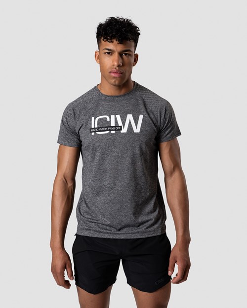 ICIW Tränings Mesh T-shirt Melange Ljusgrå | 569182CHR