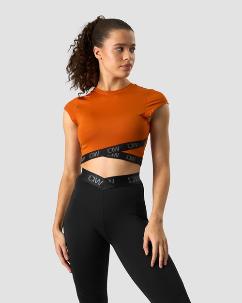 ICIW Ultimate Tränings Cropped T-shirt Amber Orange | 952604JVL