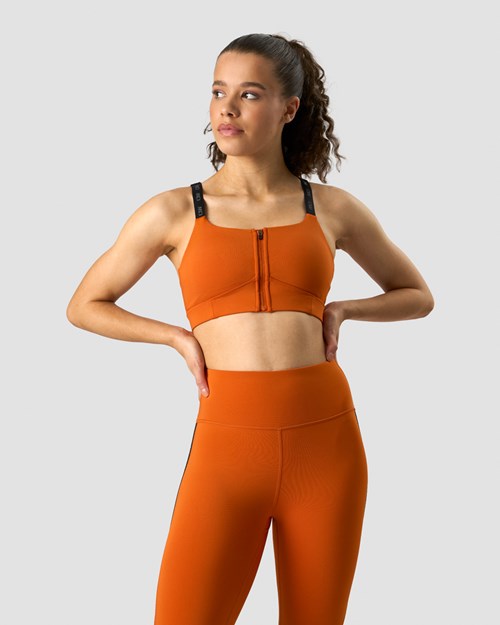 ICIW Ultimate Tränings Dragkedja Sports Bra Amber Orange | 013295IJW