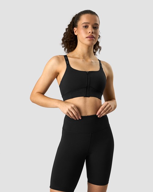 ICIW Ultimate Tränings Dragkedja Sports Bra Svarta | 578649GCI