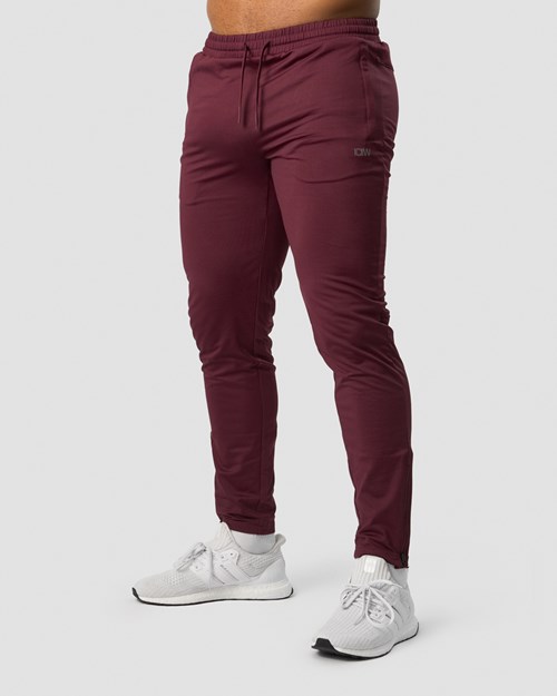 ICIW Ultimate Tränings Zip Pants Burgundy Mörkröda | 208759TRE