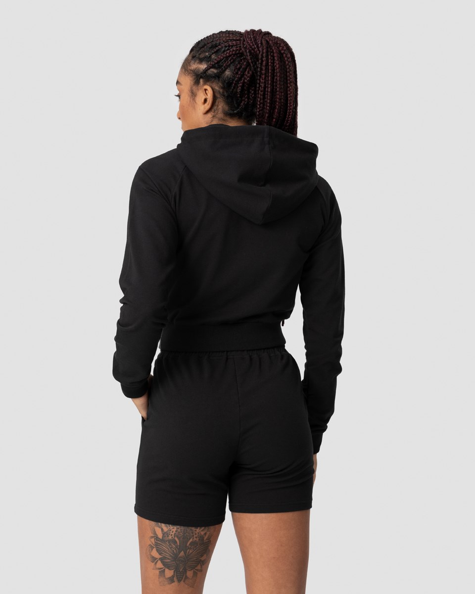 ICIW Activity Cropped Hoodie Wmn Svarta | 514628XGS