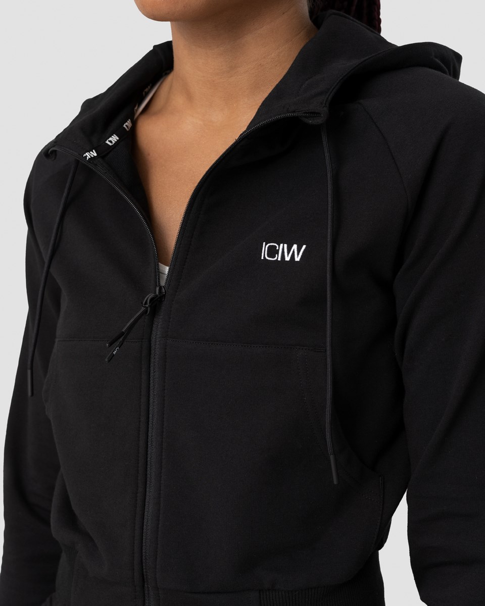 ICIW Activity Cropped Hoodie Wmn Svarta | 514628XGS