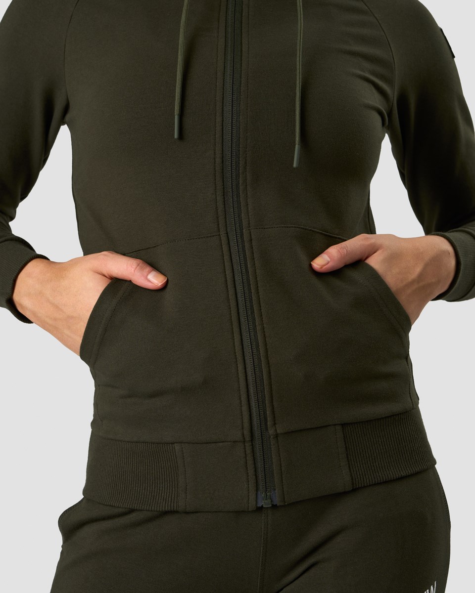 ICIW Activity Zip Hoodie Wmn Dk Army Mörkgröna | 642931MFB