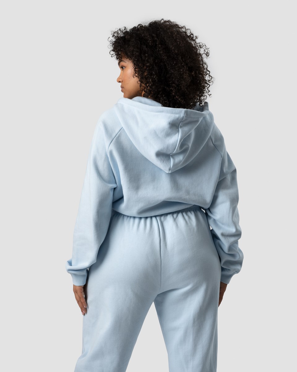 ICIW Blick Cropped Hoodie Light Ljusblå | 536180RHA