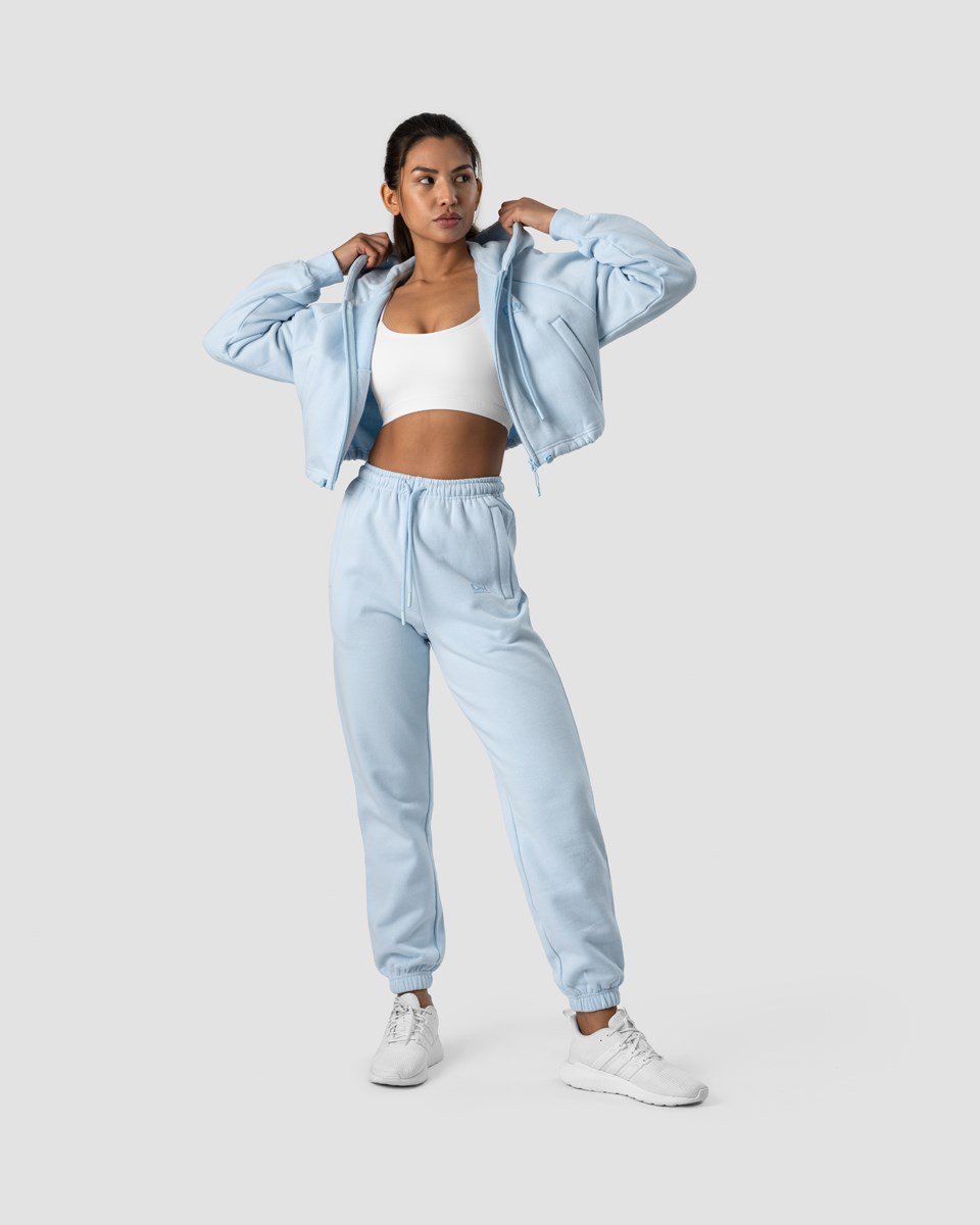 ICIW Blick Cropped Hoodie Light Ljusblå | 536180RHA