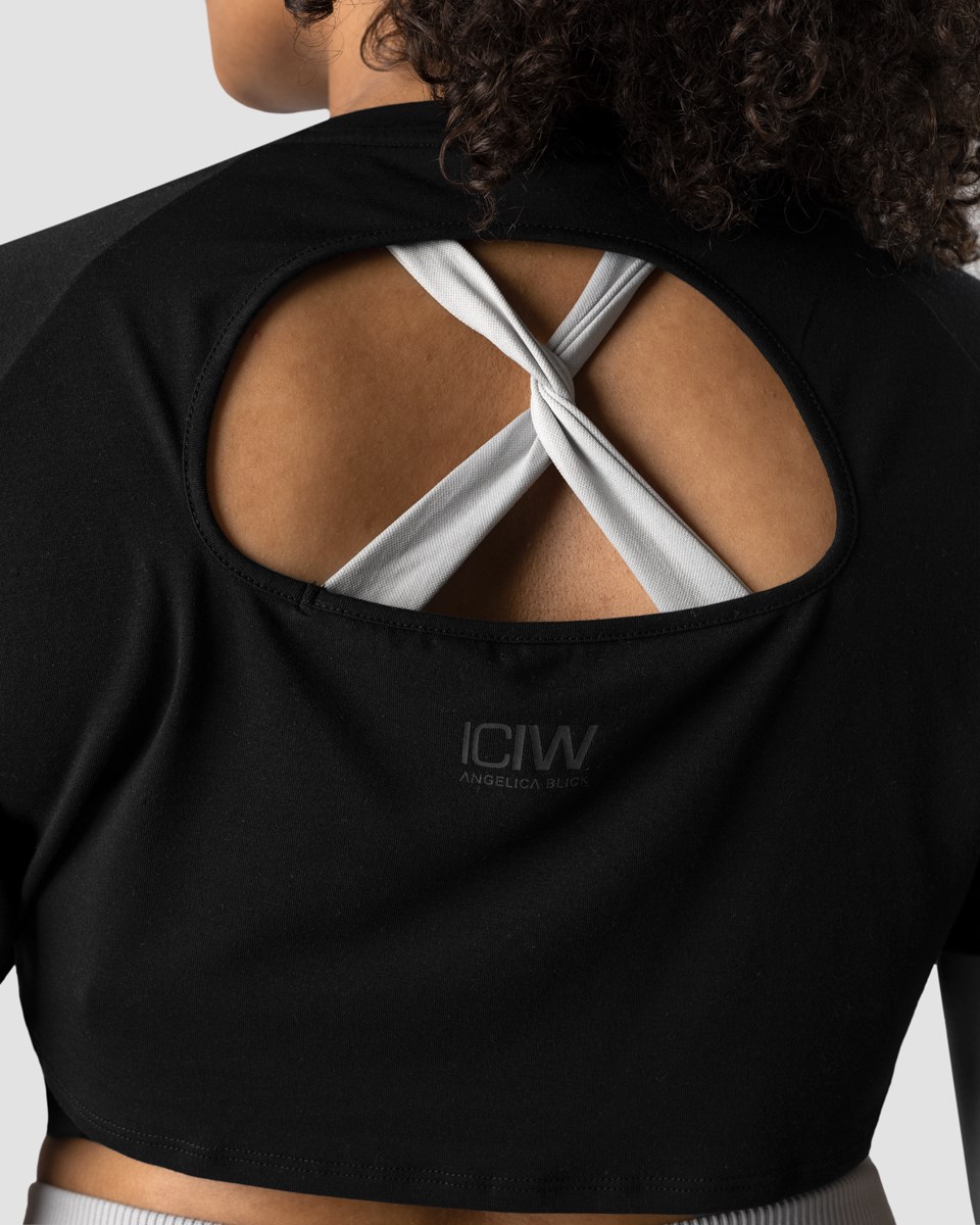 ICIW Blick Cropped T-shirt Svarta | 901683TXV