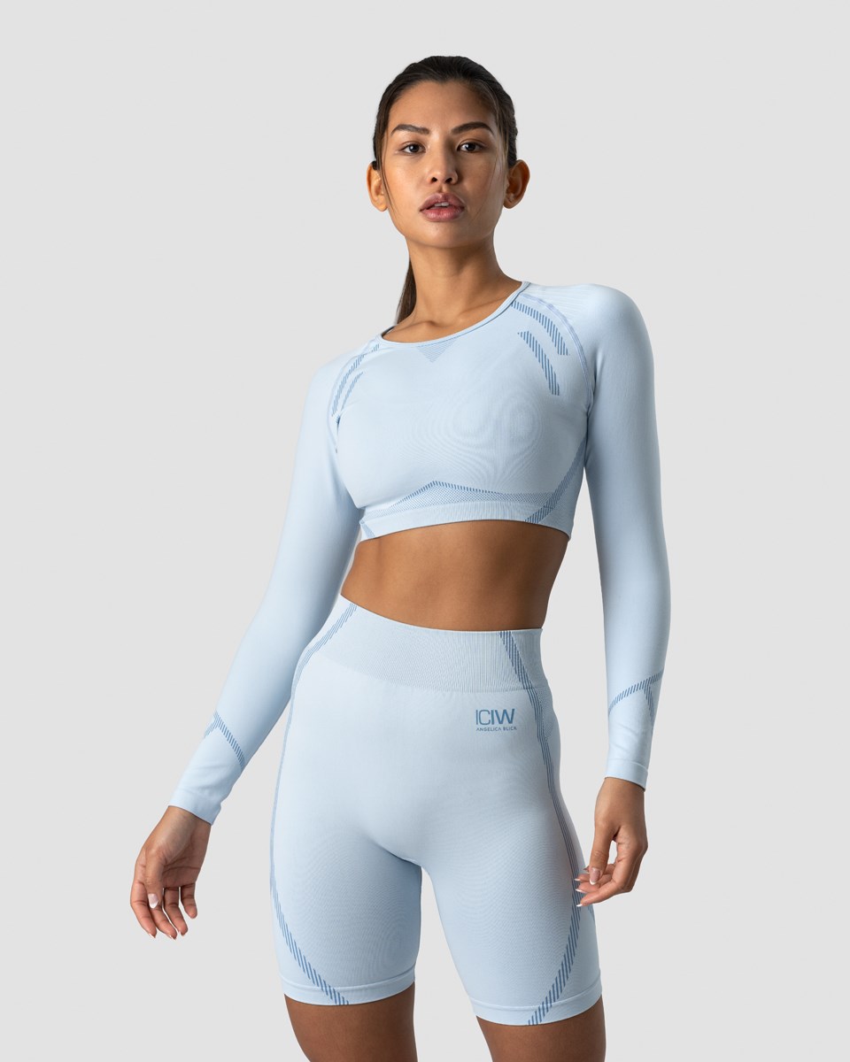 ICIW Blick Seamless Crop top Light Ljusblå | 082436BAH