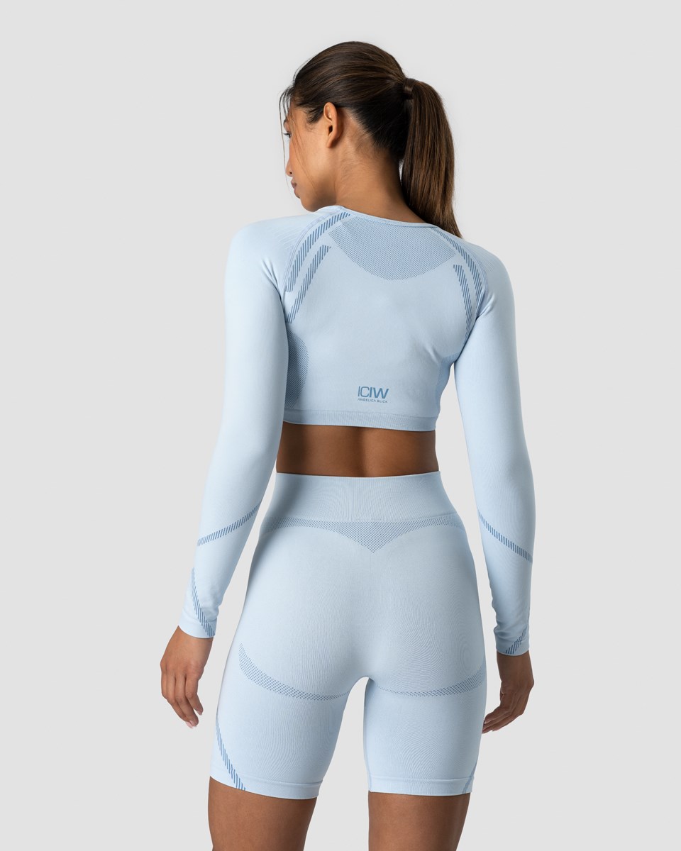 ICIW Blick Seamless Crop top Light Ljusblå | 082436BAH