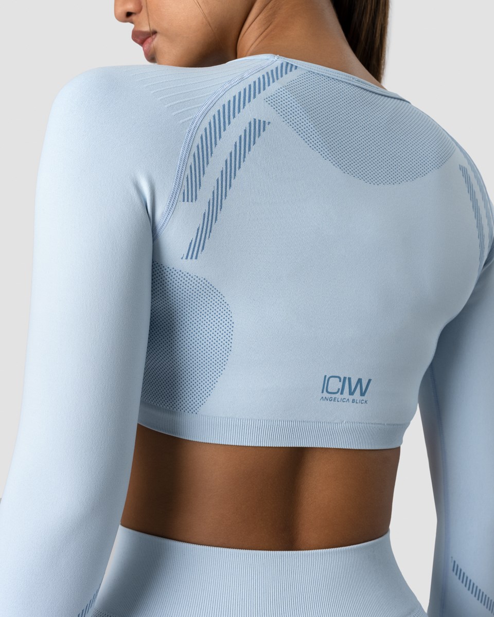 ICIW Blick Seamless Crop top Light Ljusblå | 082436BAH