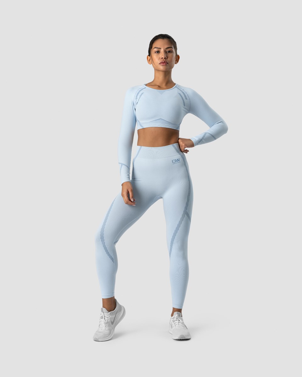 ICIW Blick Seamless Crop top Light Ljusblå | 082436BAH