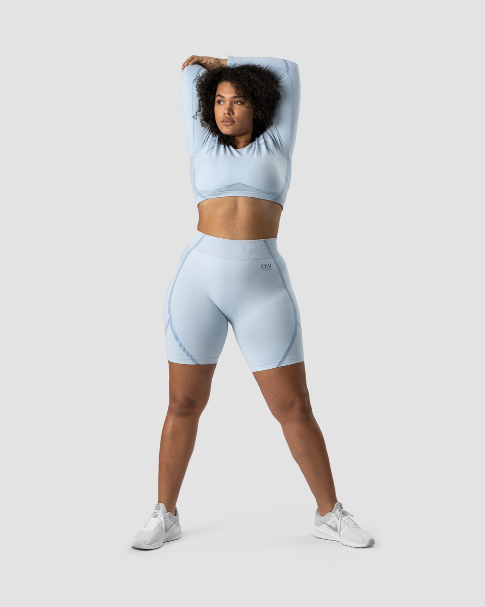 ICIW Blick Seamless Crop top Light Ljusblå | 082436BAH