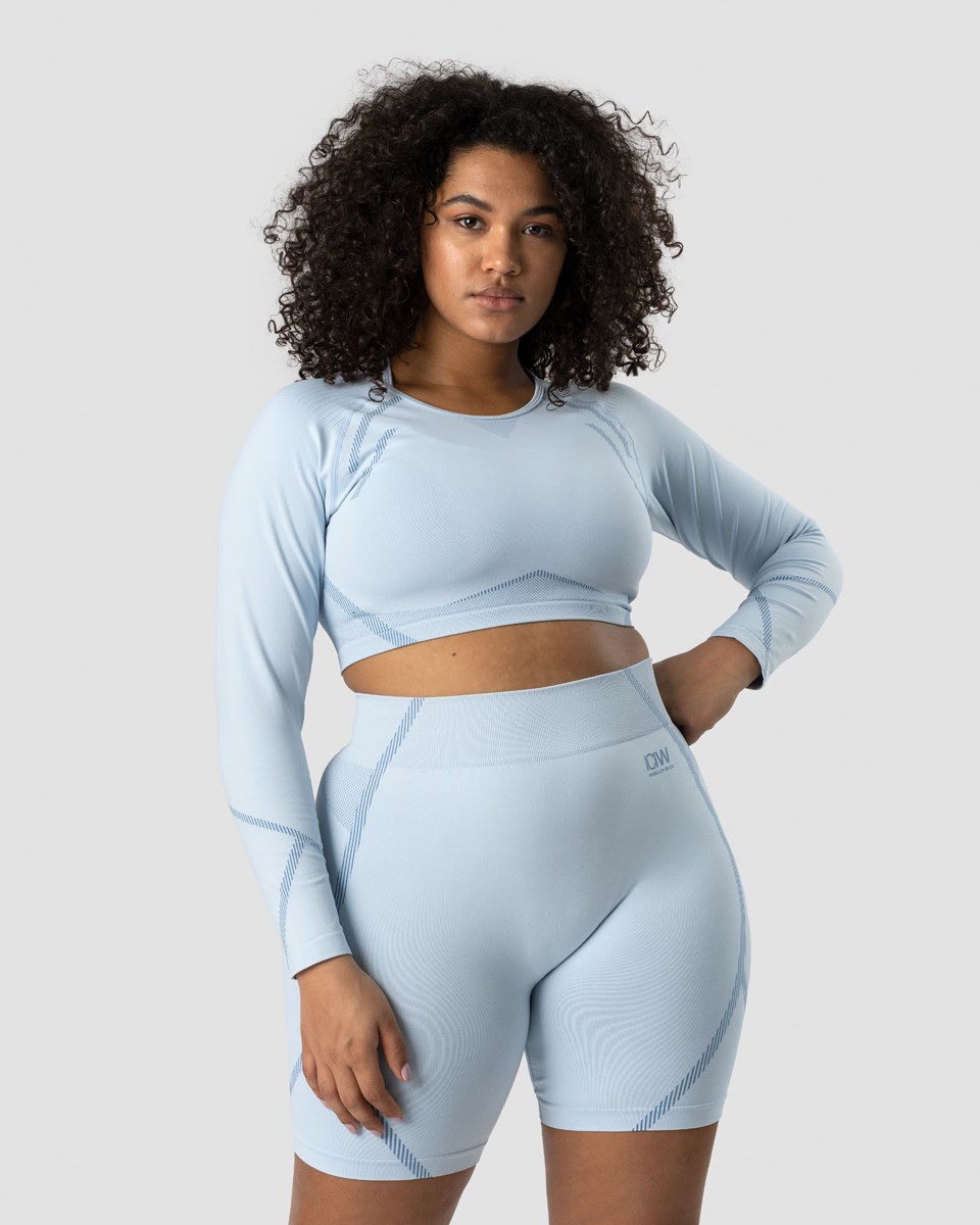 ICIW Blick Seamless Crop top Light Ljusblå | 082436BAH