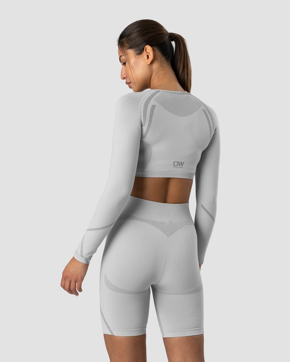 ICIW Blick Seamless Crop top Light Ljusgrå | 143672BGC