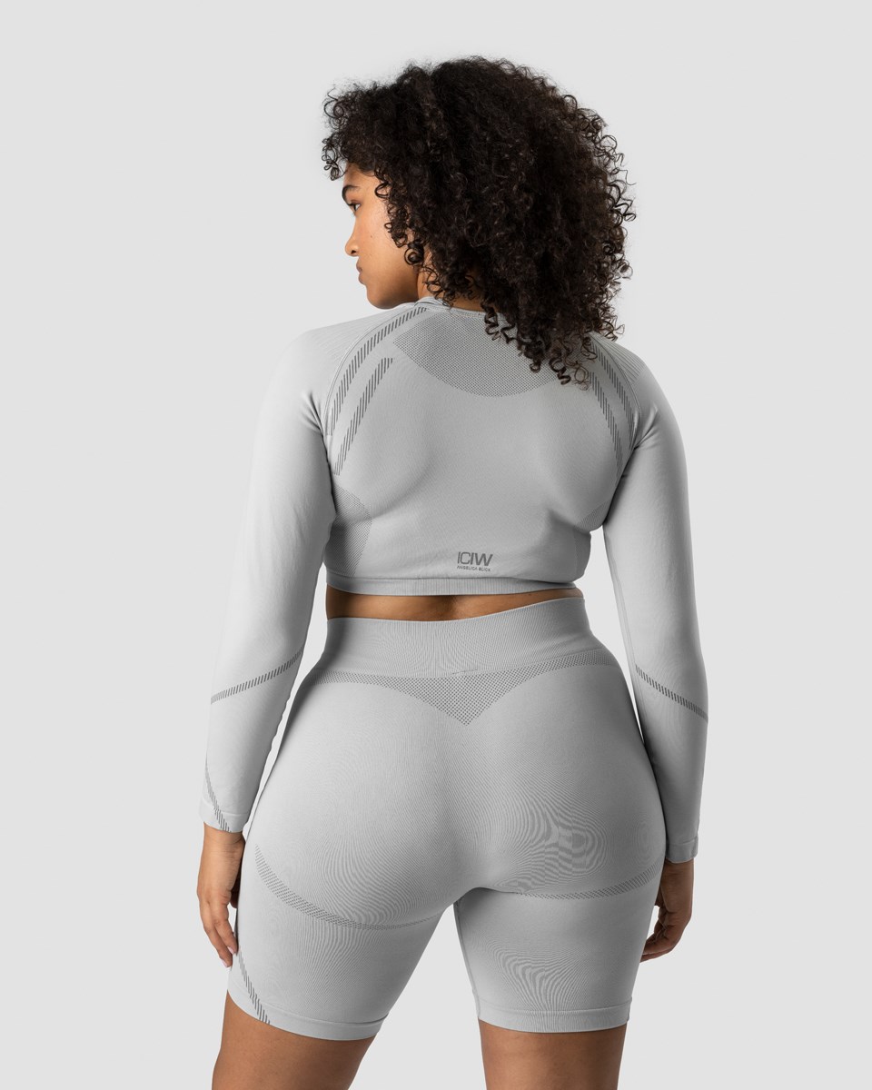 ICIW Blick Seamless Crop top Light Ljusgrå | 143672BGC