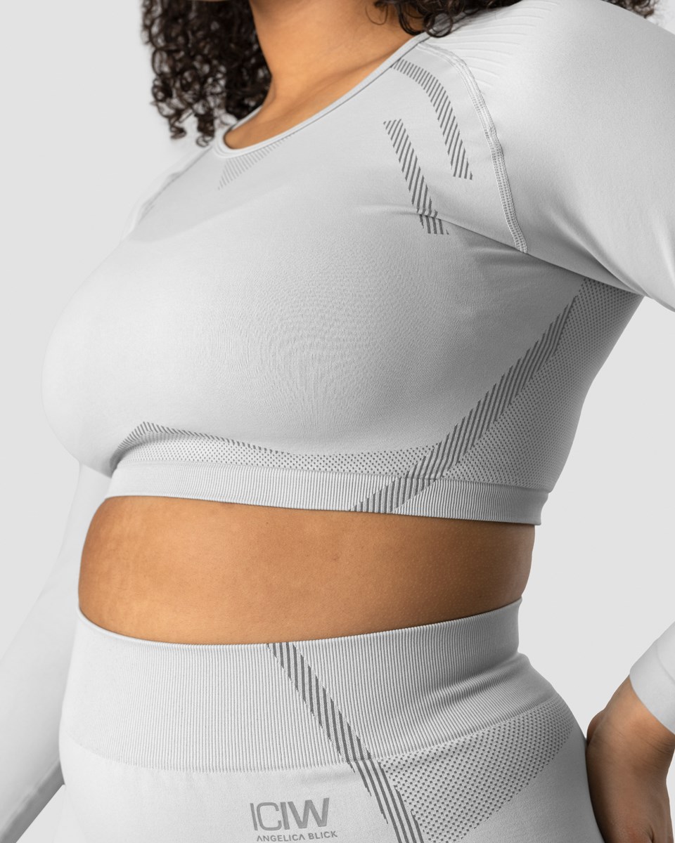 ICIW Blick Seamless Crop top Light Ljusgrå | 143672BGC